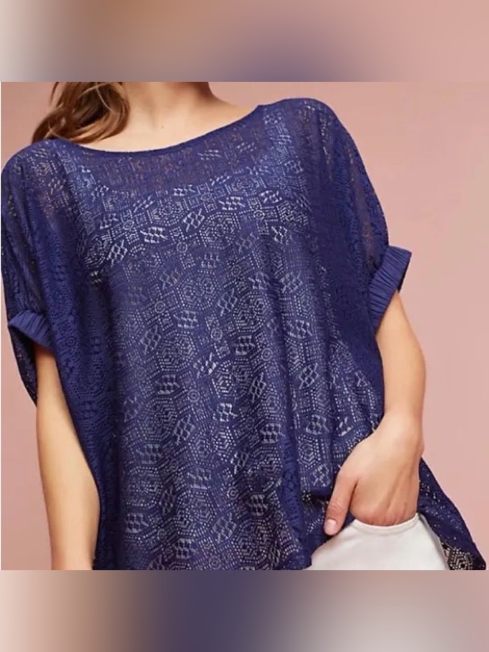 Akemi + Kin x Anthropologie “Bratton” Crochet Lace Top